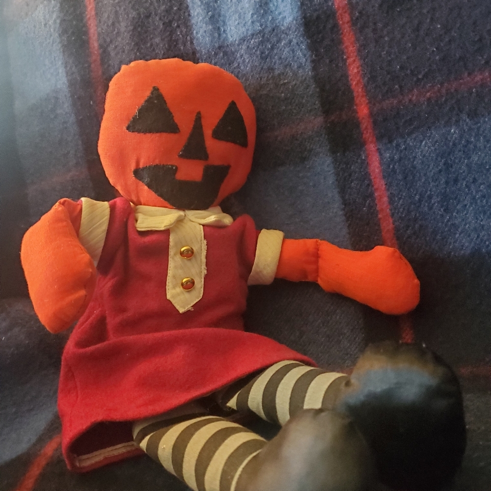 Pumkin head rag doll